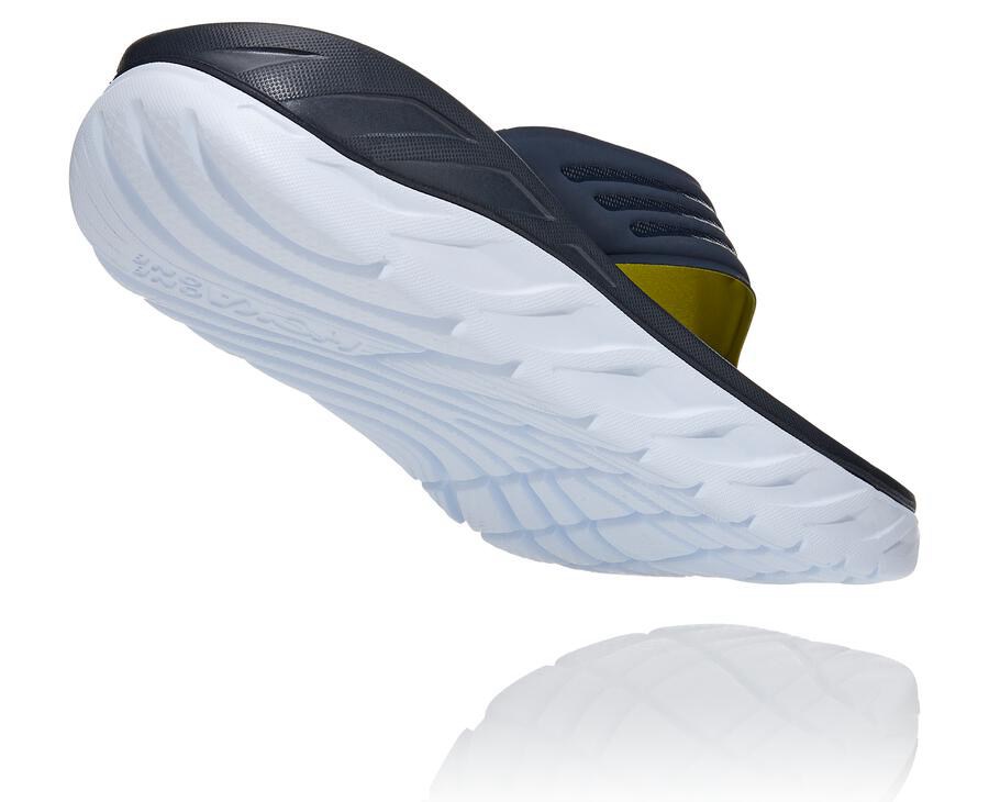 Hoka One One Sandals Mens Navy/White - ORA Recovery Flip - 20763FGQC